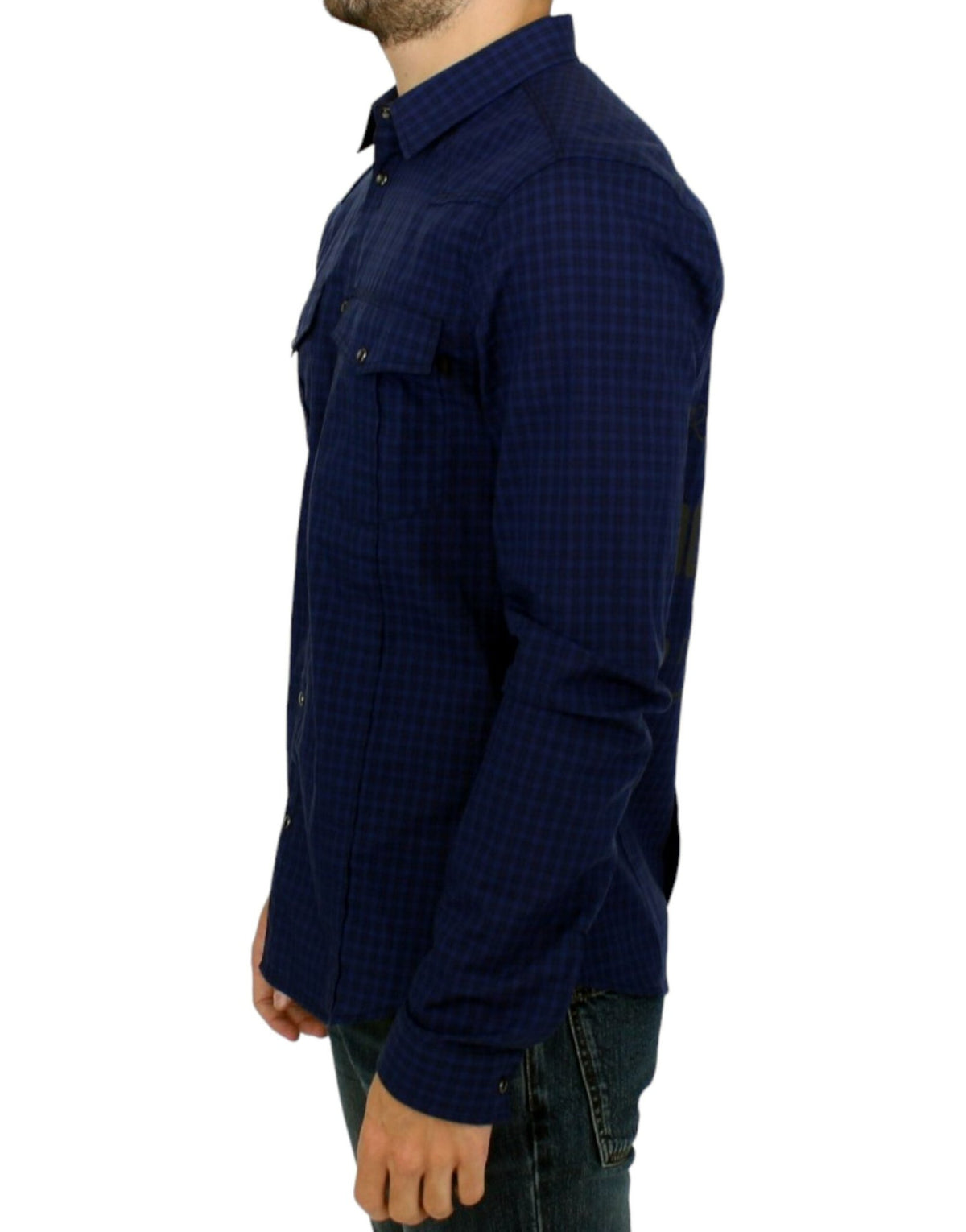 Blue checkered cotton shirt - X excelência