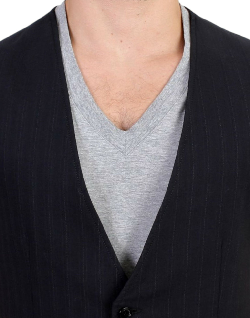 Black striped cotton casual vest - X excelência