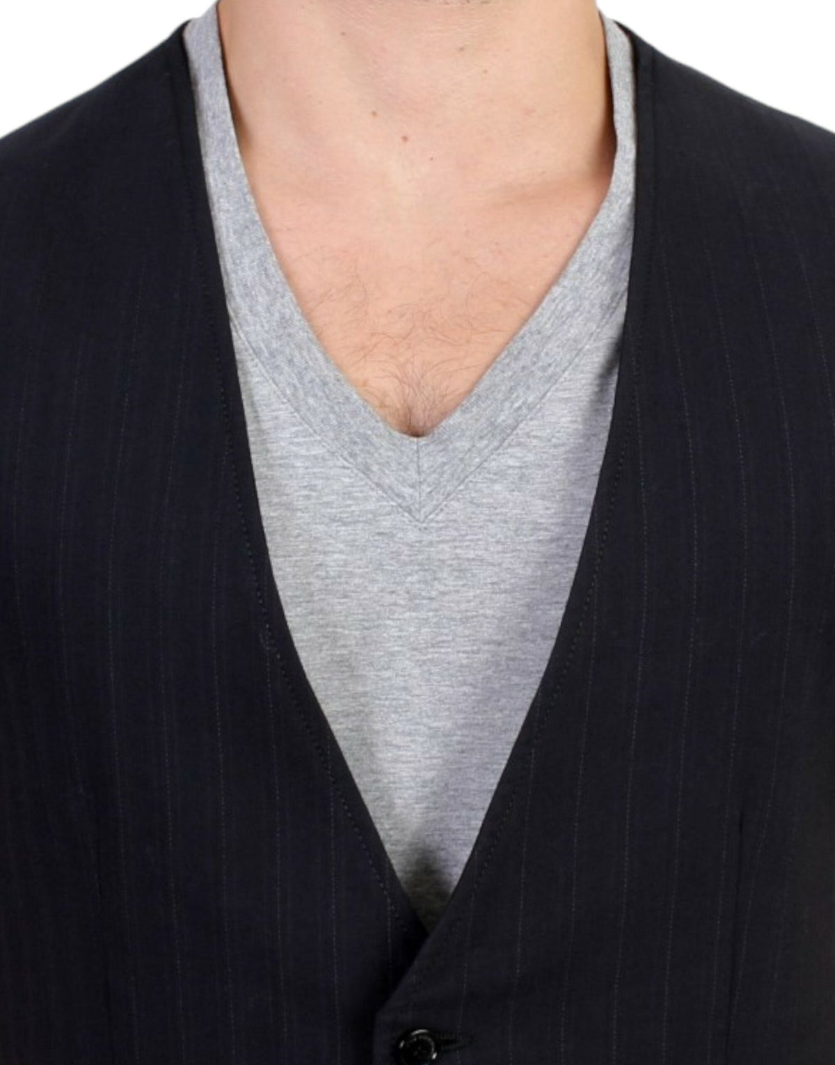 Black striped cotton casual vest - X excelência