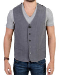 Gray cotton blend casual vest - X excelência