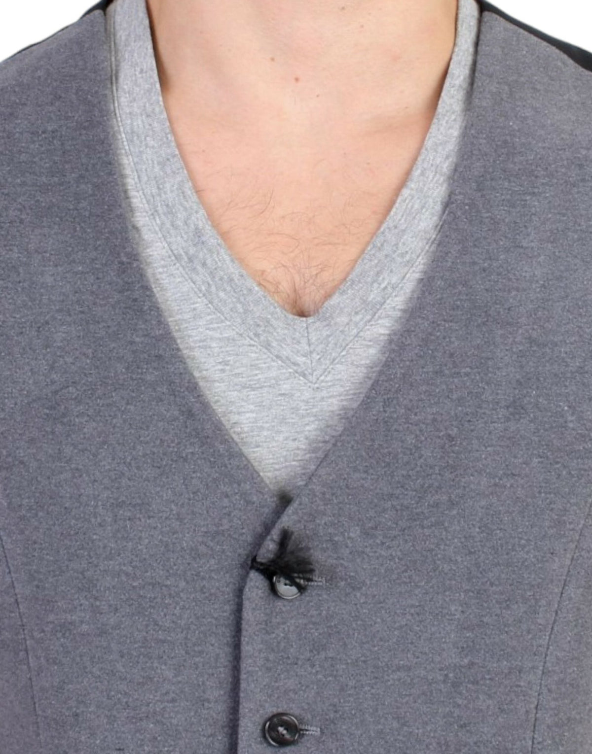 Gray cotton blend casual vest - X excelência