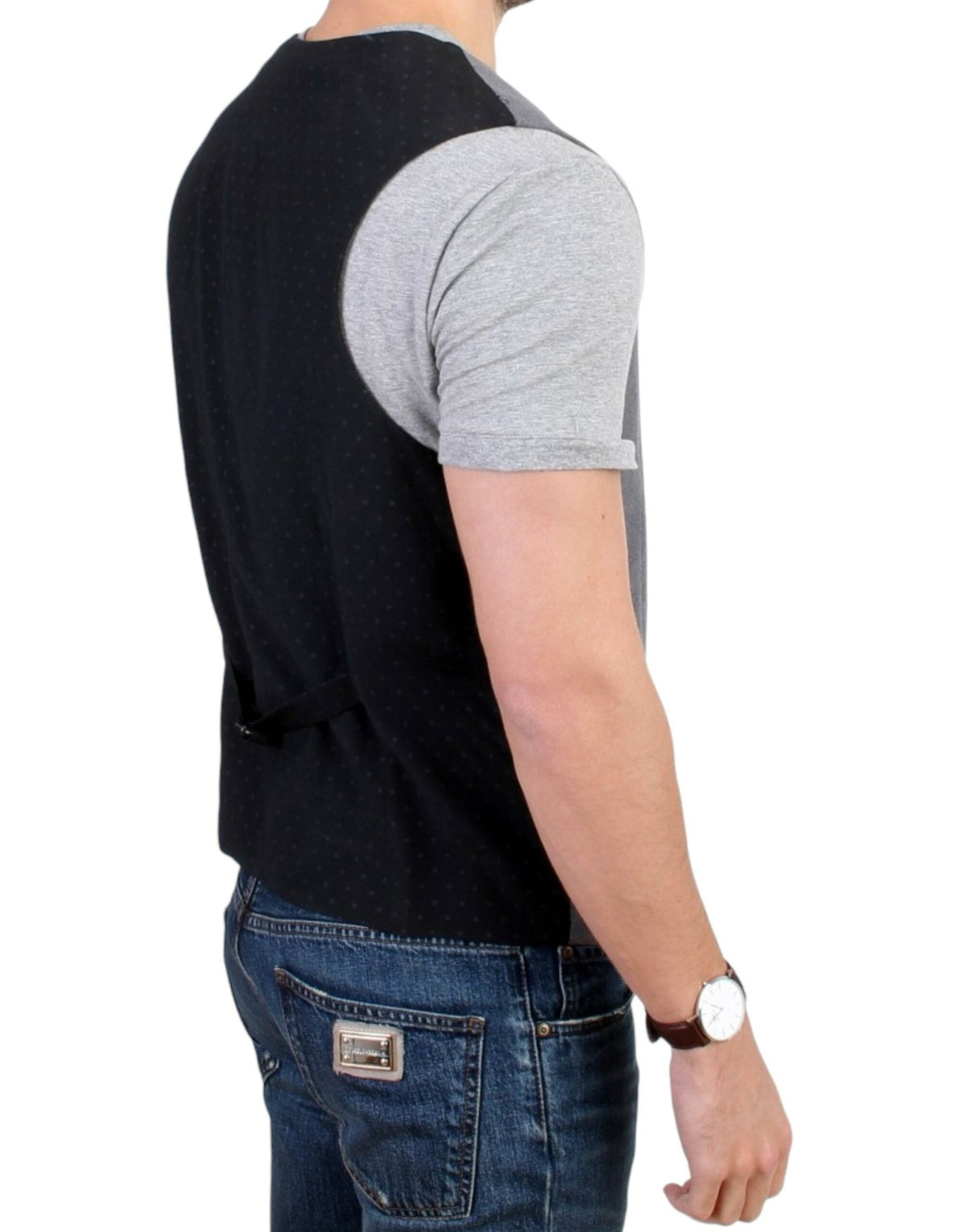 Gray cotton blend casual vest - X excelência