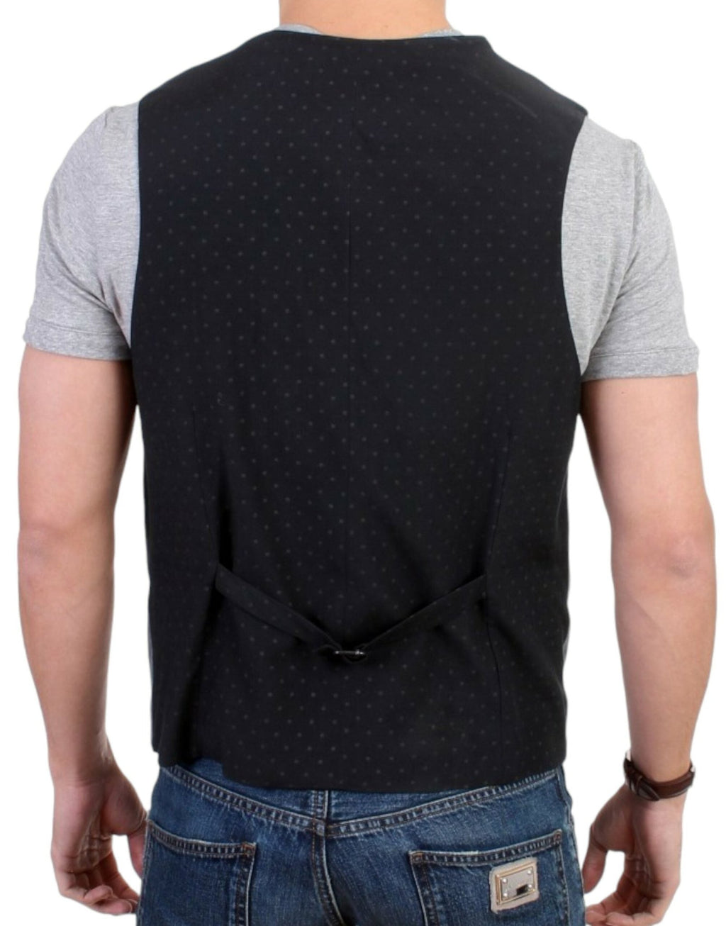Gray cotton blend casual vest - X excelência