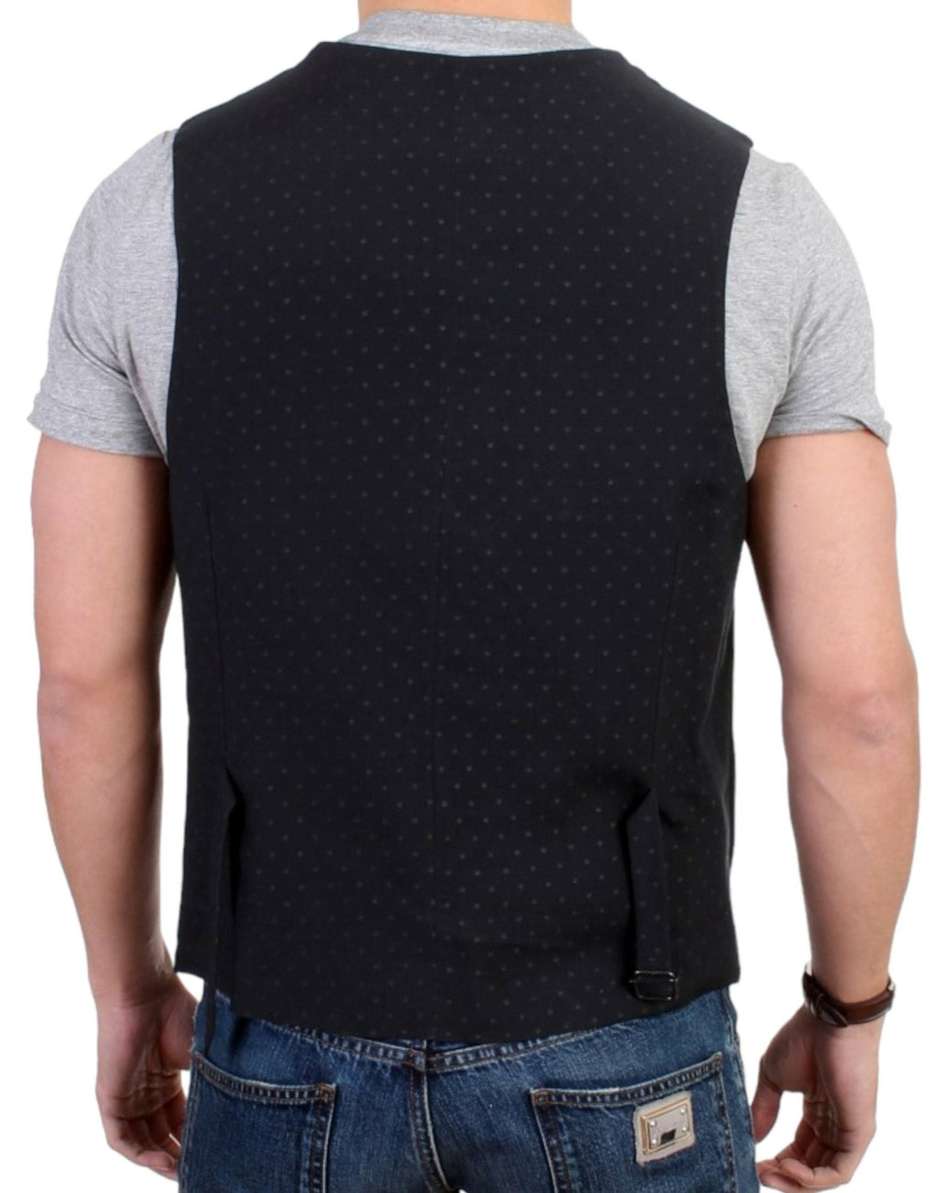 Black wool blend casual vest - X excelência