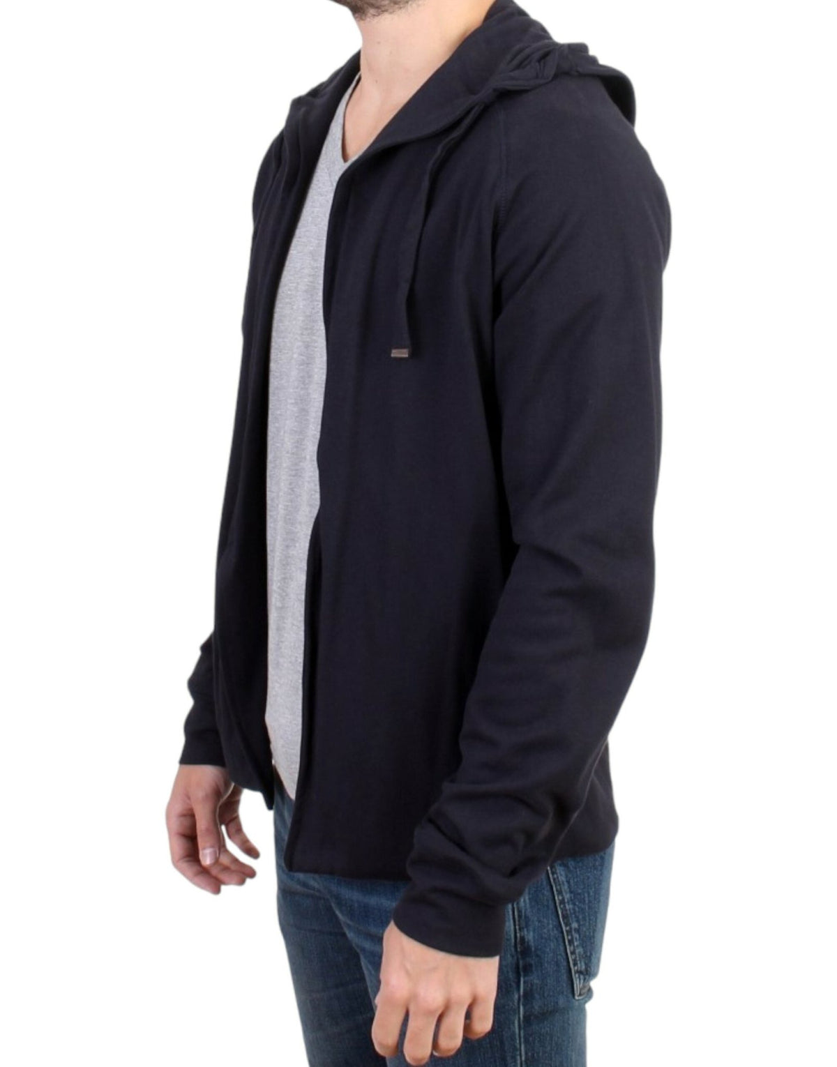 Blue hooded cotton sweater - X excelência