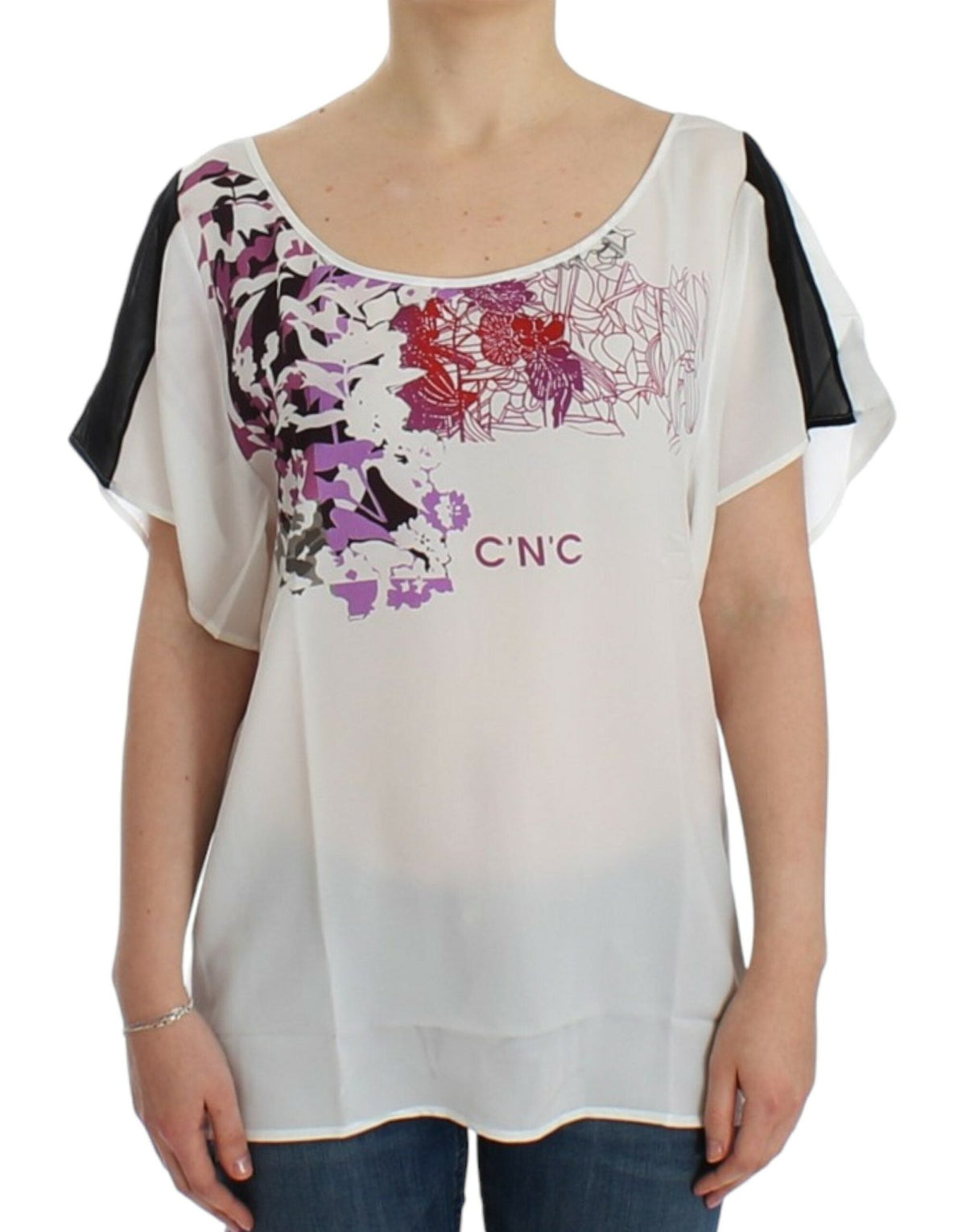 White motive print blouse - X excelência