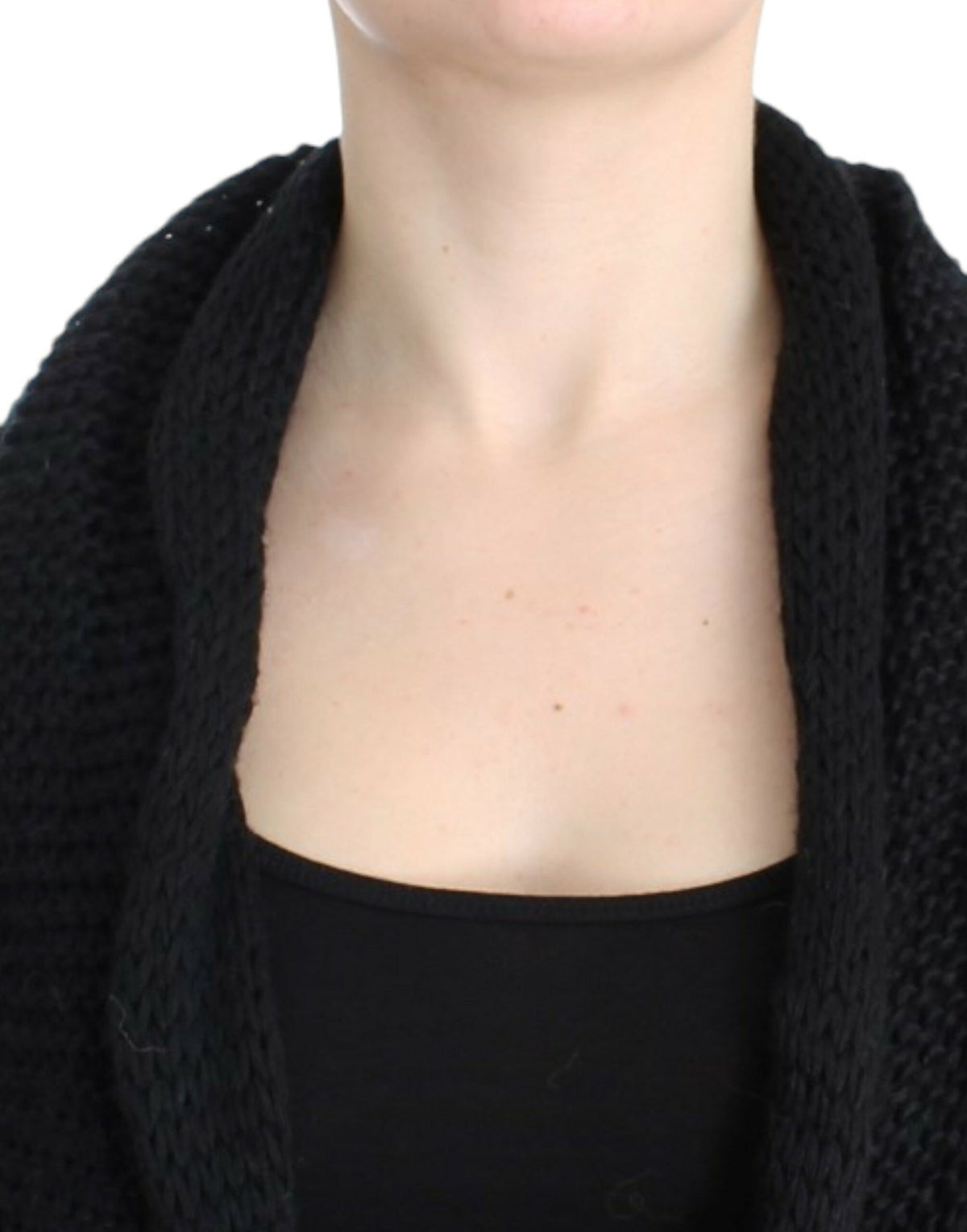 Black sleeveless knitted cardigan - X excelência