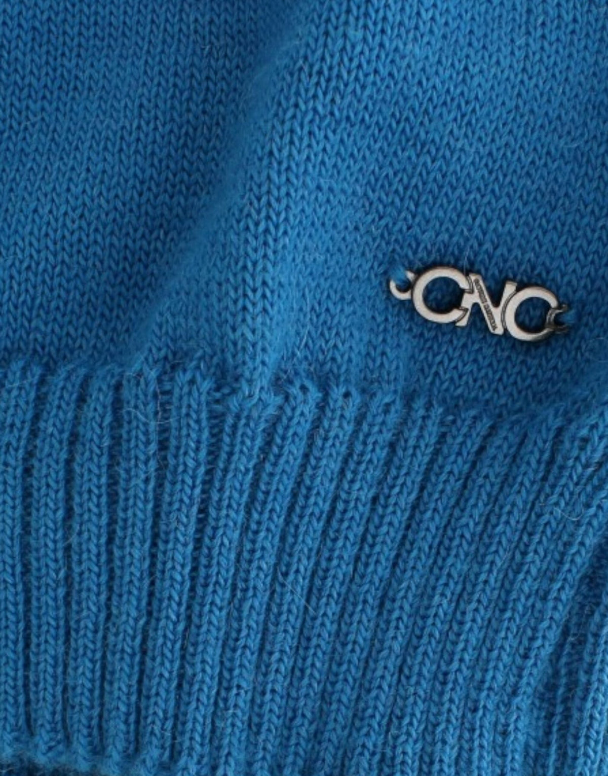 Blue knitted scoopneck sweater - X excelência