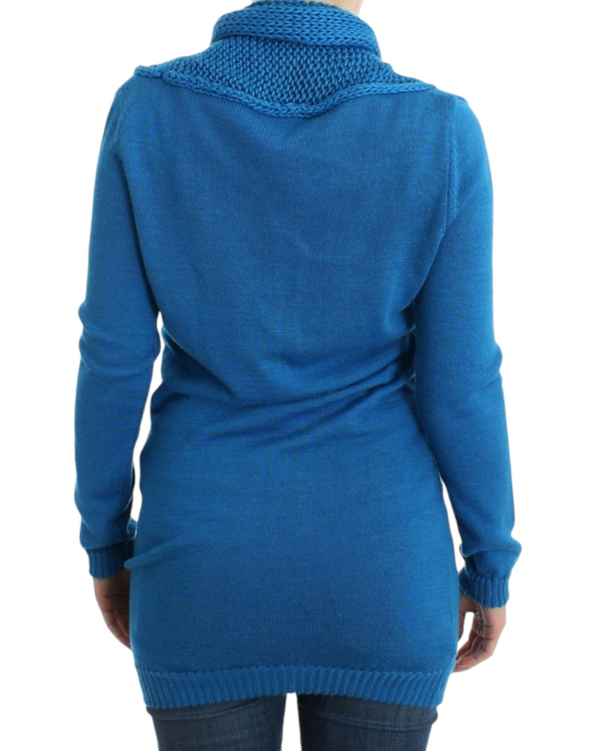 Blue knitted scoopneck sweater - X excelência