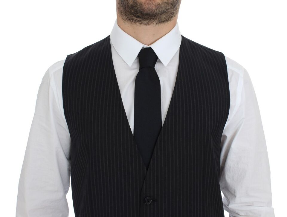 Gray Stretch Formal Dress Vest Gilet - X excelência