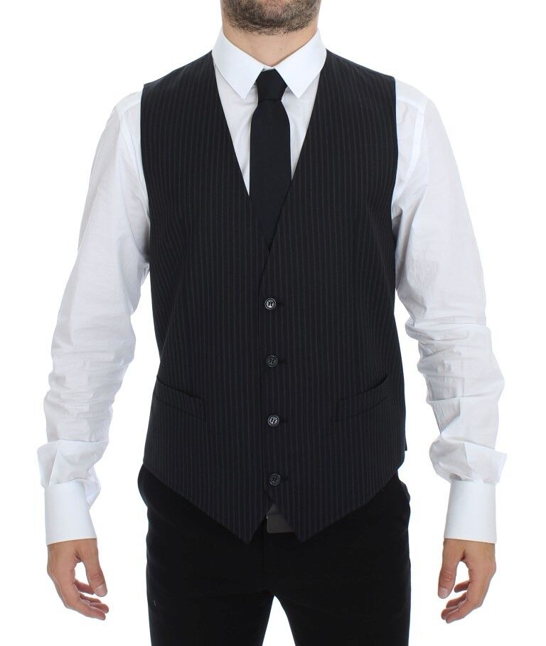 Gray Stretch Formal Dress Vest Gilet - X excelência