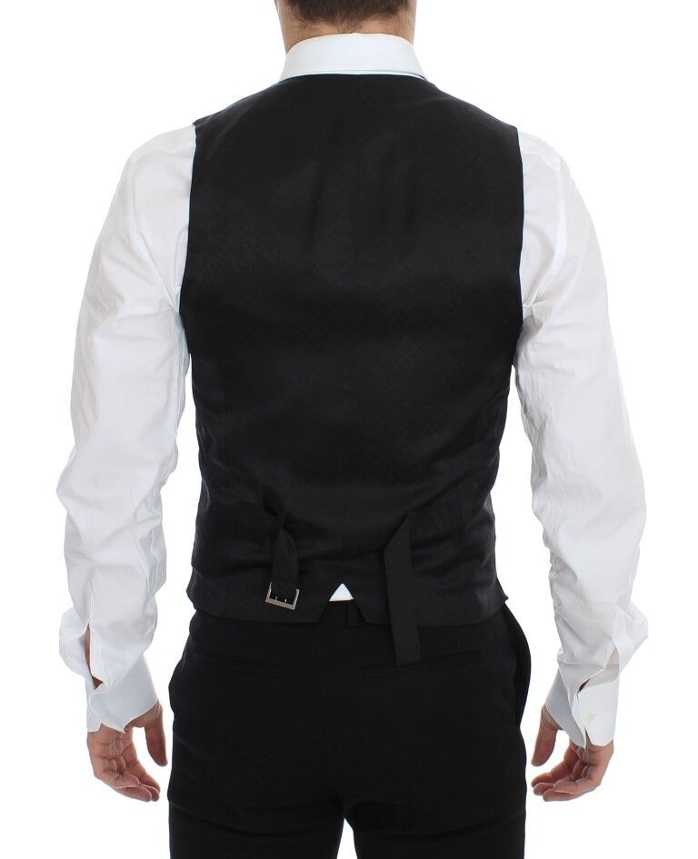Blue Wool Formal Dress Vest Gilet - X excelência