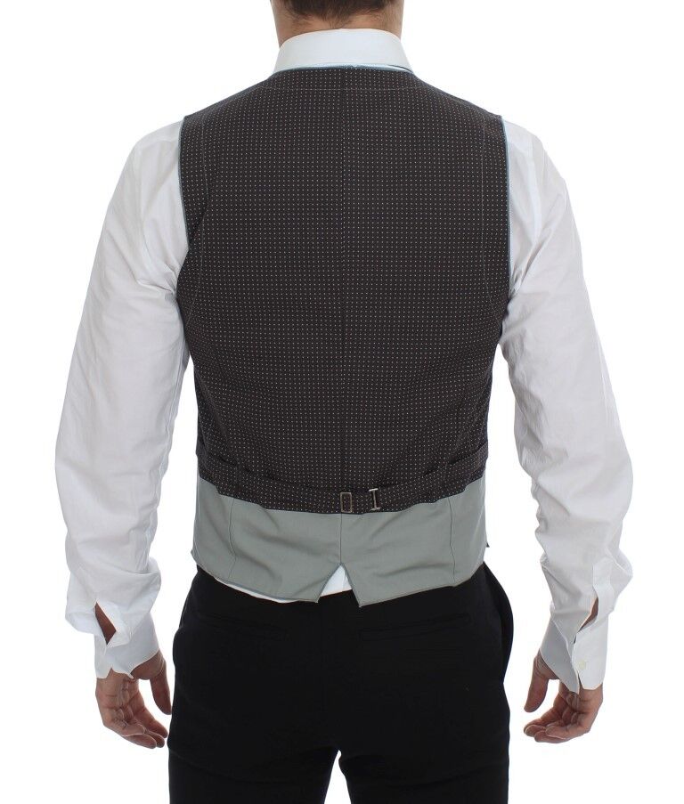 Gray Polka Dot Dress Vest Gilet Weste - X excelência