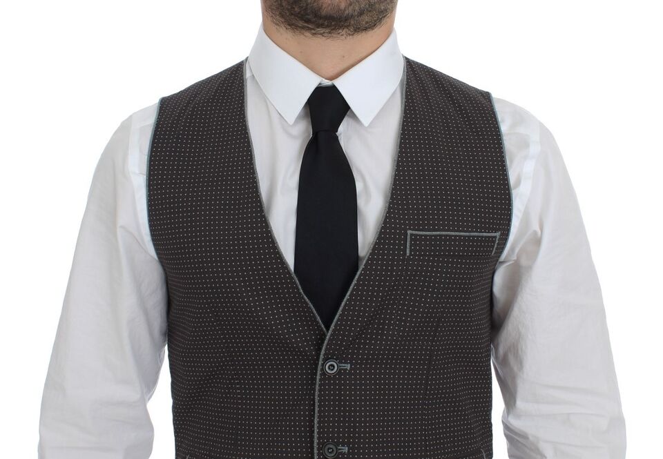 Gray Polka Dot Dress Vest Gilet Weste - X excelência