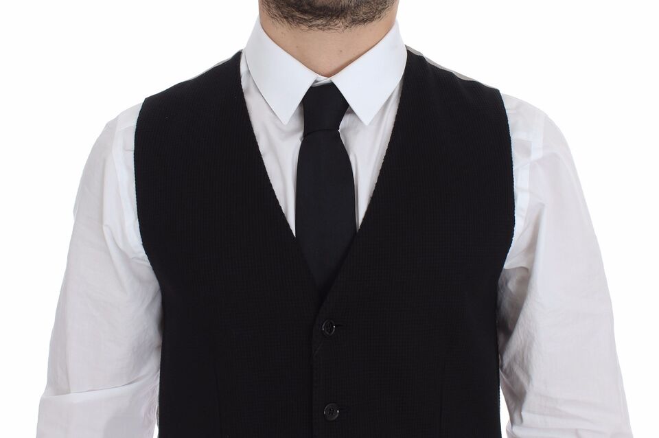 Black Cotton Dress Vest Blazer Jacket - X excelência