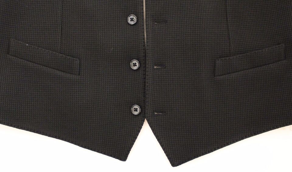 Black Cotton Dress Vest Blazer Jacket - X excelência