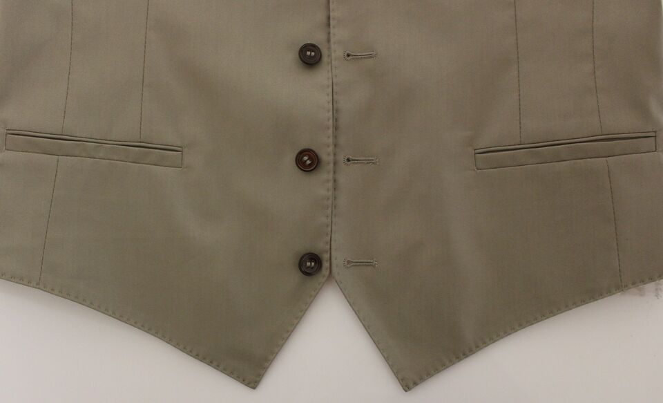 Beige Cotton Dress Vest Blazer Jacket - X excelência
