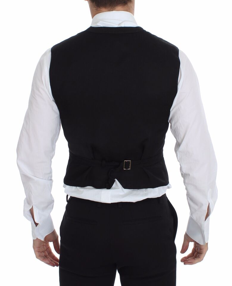 Black Flax Cotton Dress Vest Blazer - X excelência