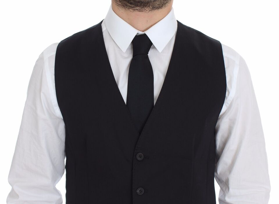 Blue Cotton Stretch Dress Vest Blazer - X excelência