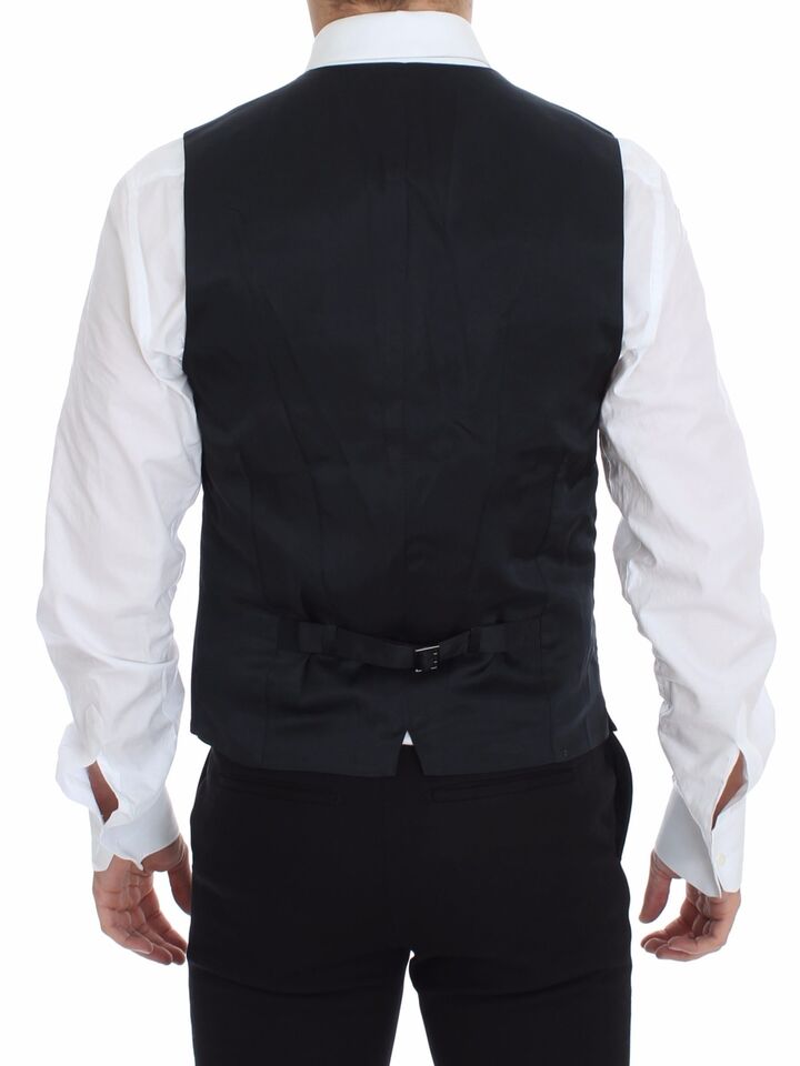 Blue Cotton Stretch Dress Vest Blazer - X excelência