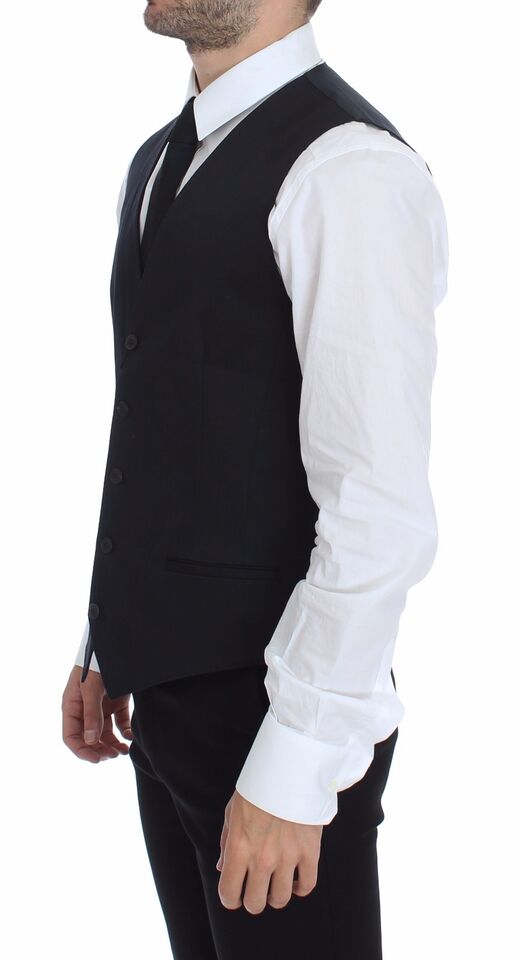 Blue Cotton Stretch Dress Vest Blazer - X excelência