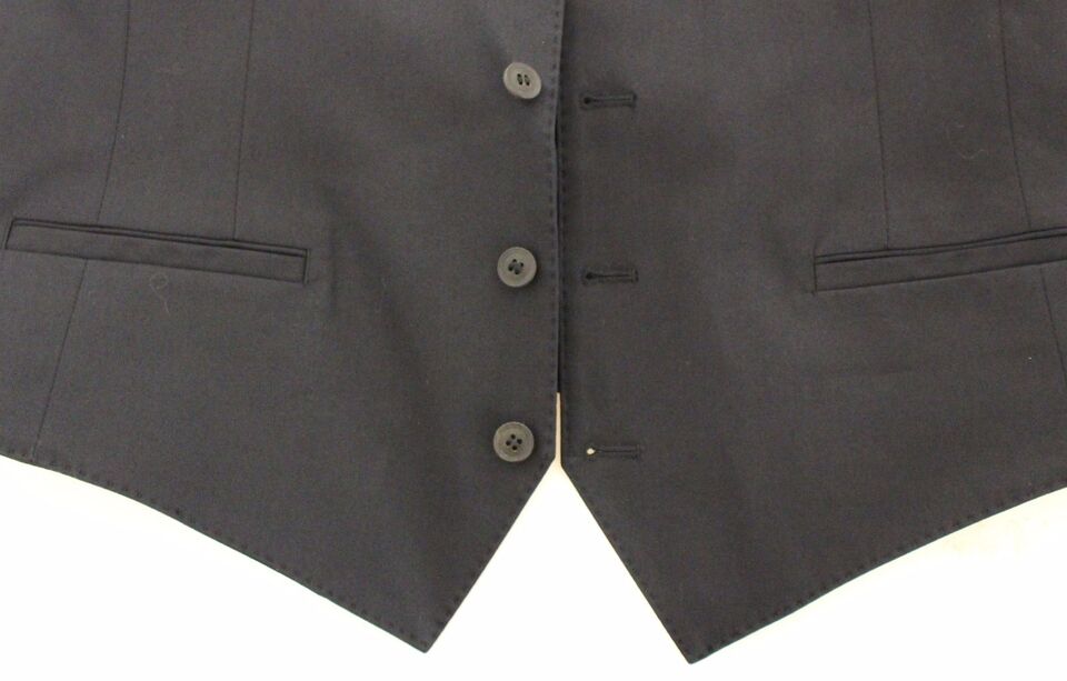 Blue Cotton Stretch Dress Vest Blazer - X excelência