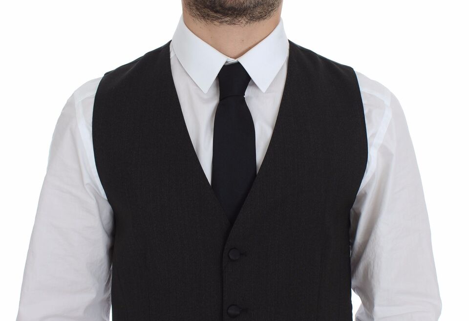 Gray Wool Stretch Dress Vest Blazer - X excelência