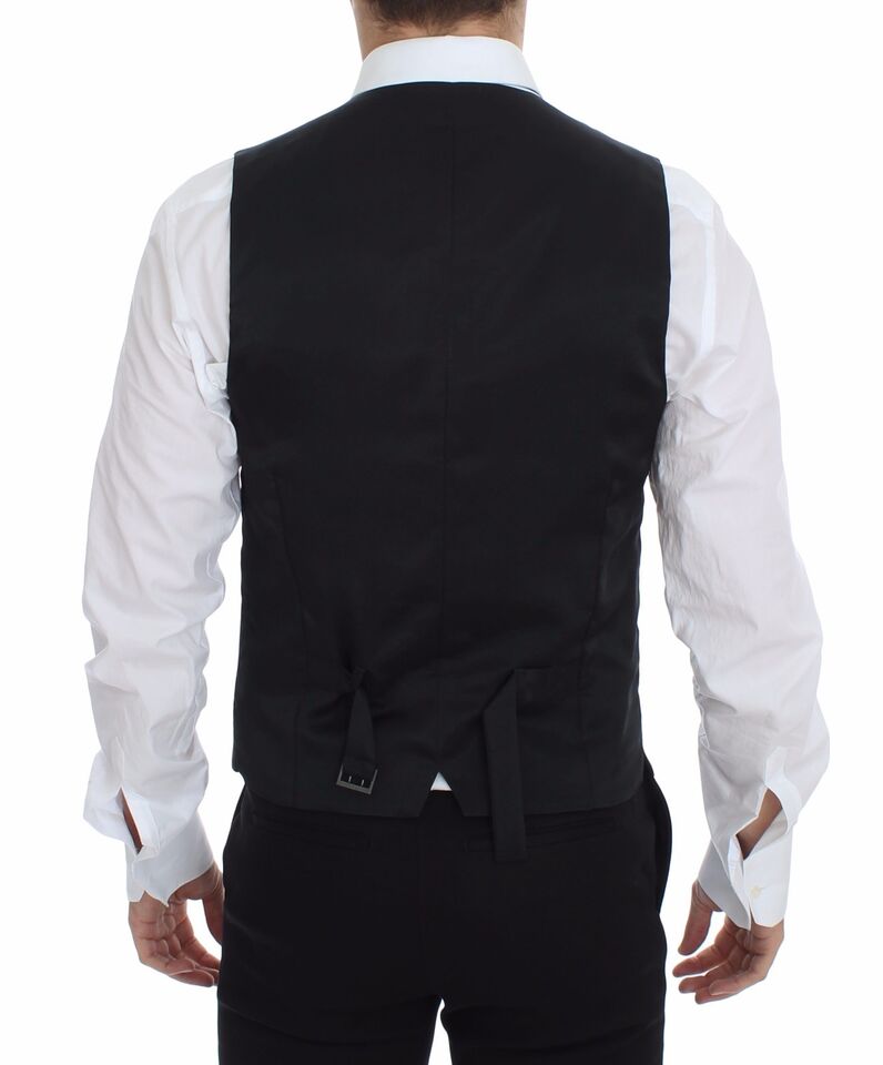 Gray Wool Stretch Dress Vest Blazer - X excelência