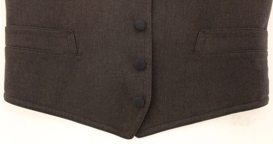 Brown Cotton Blend Dress Vest Gilet - X excelência