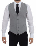 Gray Cotton Stretch Dress Vest Blazer - X excelência