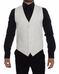 White Cotton Silk Blend Dress Vest Blazer - X excelência