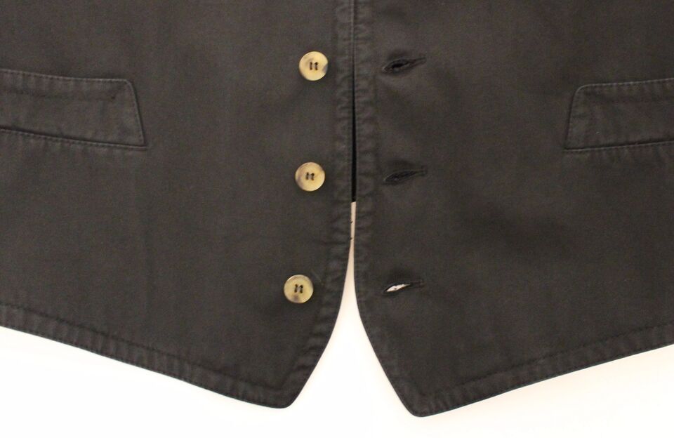 Black Cotton Viscose Dress Vest Blazer - X excelência