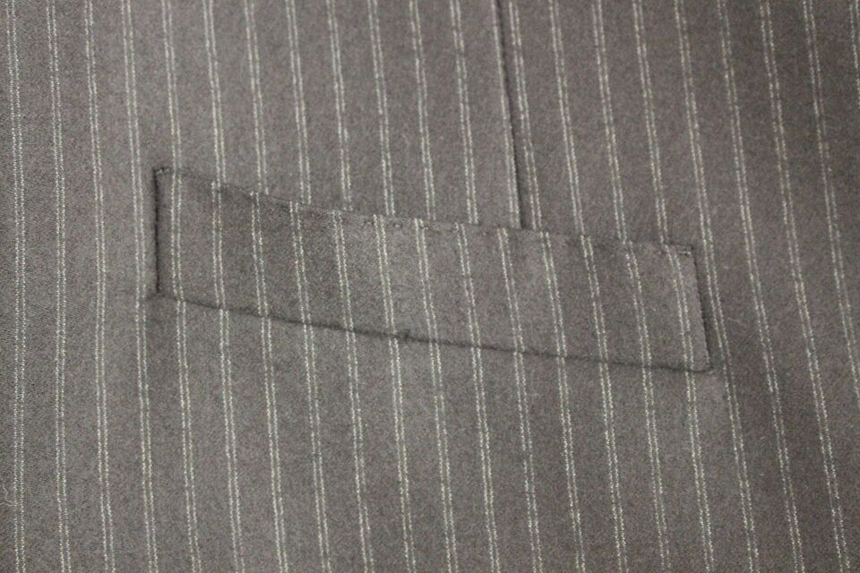 Black Striped Wool Single Breasted Vest - X excelência