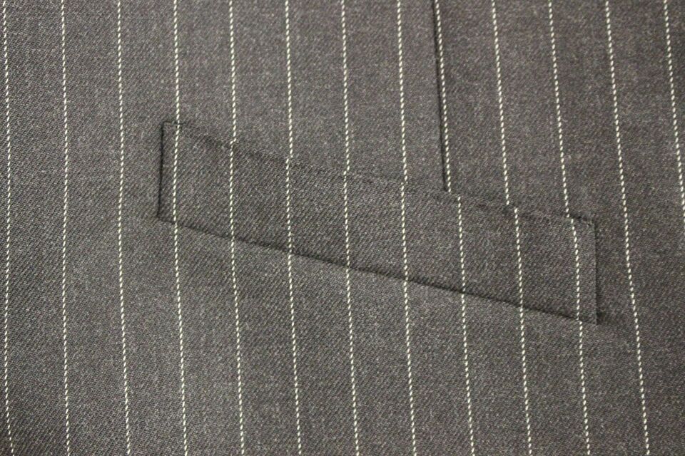 Gray Striped Wool Logo Vest Gilet Weste - X excelência