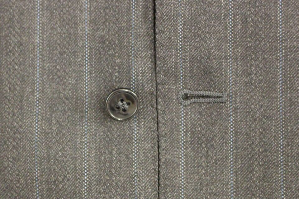 Gray Striped Wool Logo Vest Gilet Weste - X excelência