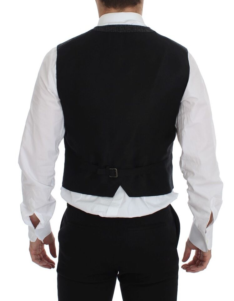 Gray Wool Blend Vest Gilet Weste - X excelência