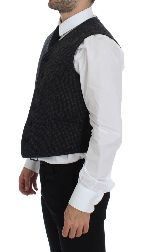 Gray Wool Blend Vest Gilet Weste - X excelência