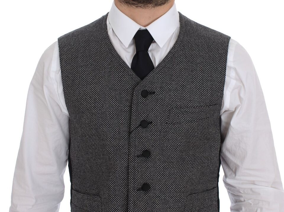 Gray Cotton Blend Logo Vest Gilet Weste - X excelência