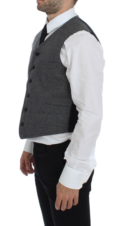Gray Cotton Blend Logo Vest Gilet Weste - X excelência