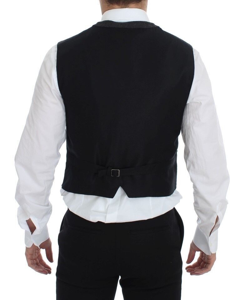 Gray Wool Blend Logo Vest Gilet Weste - X excelência