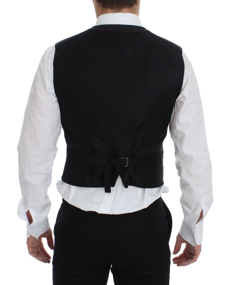 Gray Wool Blend Vest Gilet Weste - X excelência