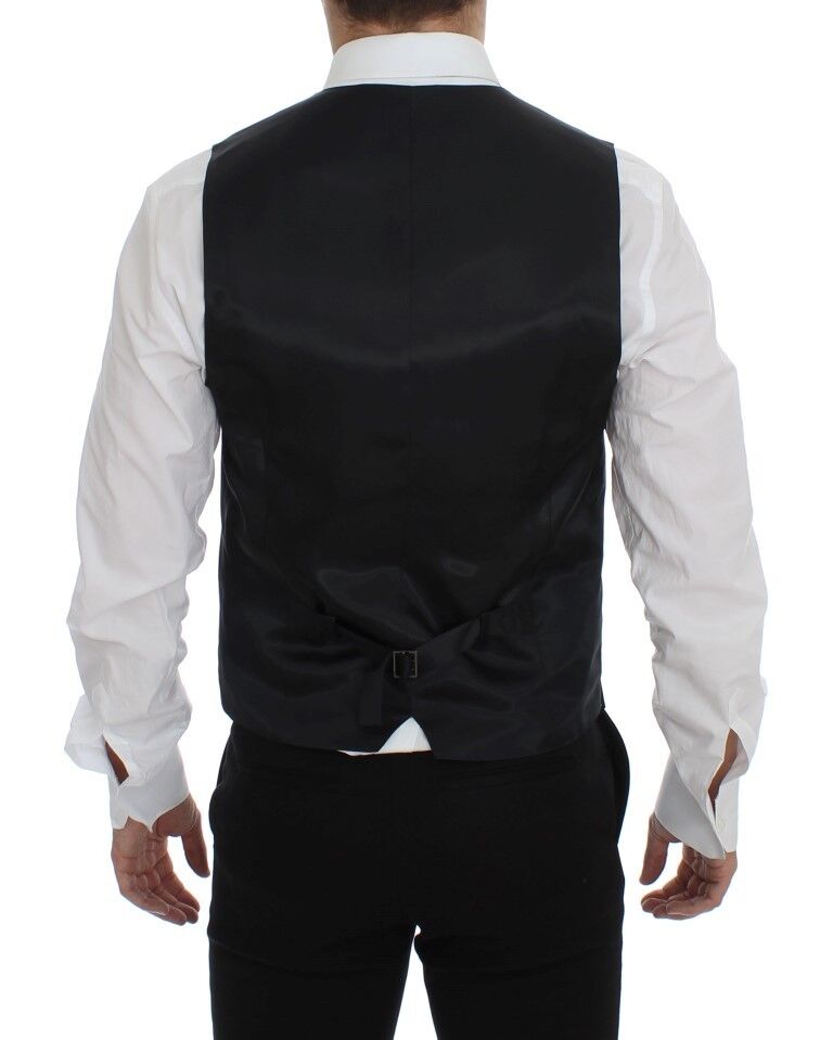Gray Wool Silk Dress Vest Gilet Weste - X excelência