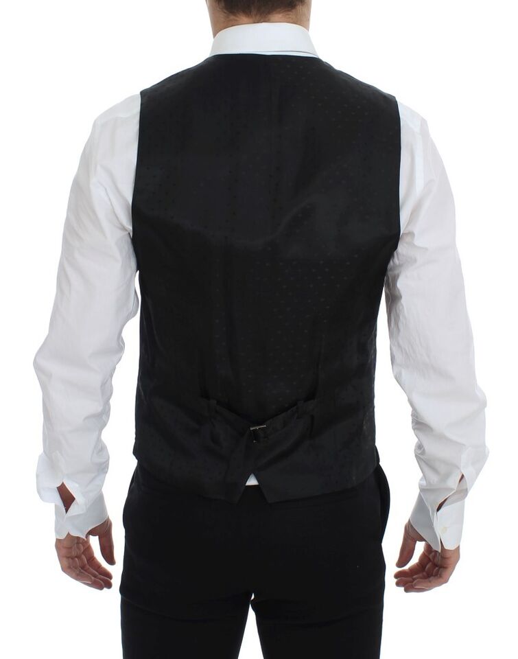 Black Wool Formal Dress Vest Gilet Weste - X excelência
