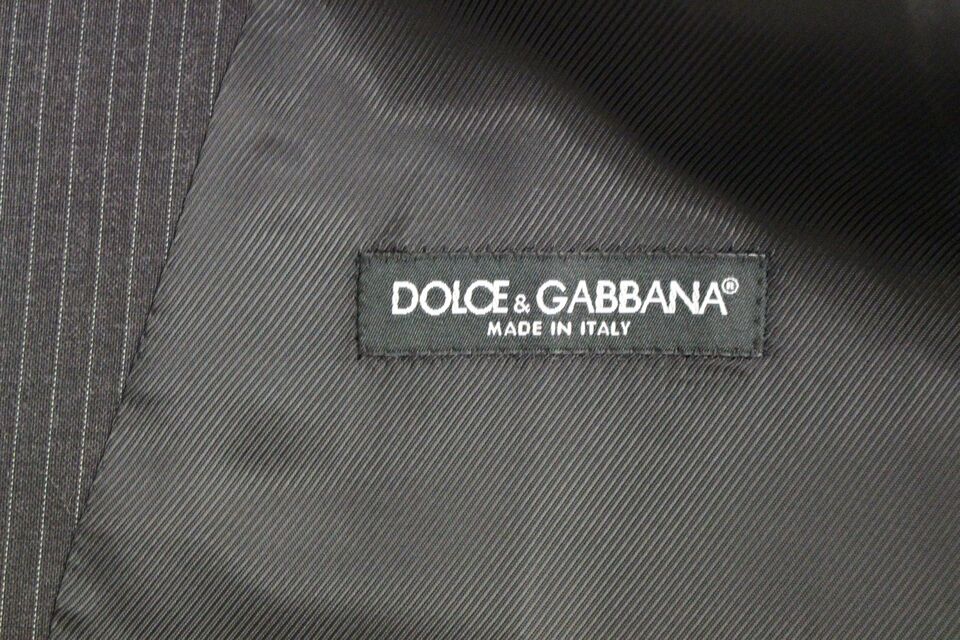 Gray Striped Wool Single Breasted Vest - X excelência