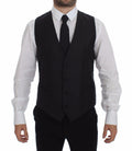 Gray Striped Wool Logo Vest Gilet Vests - X excelência