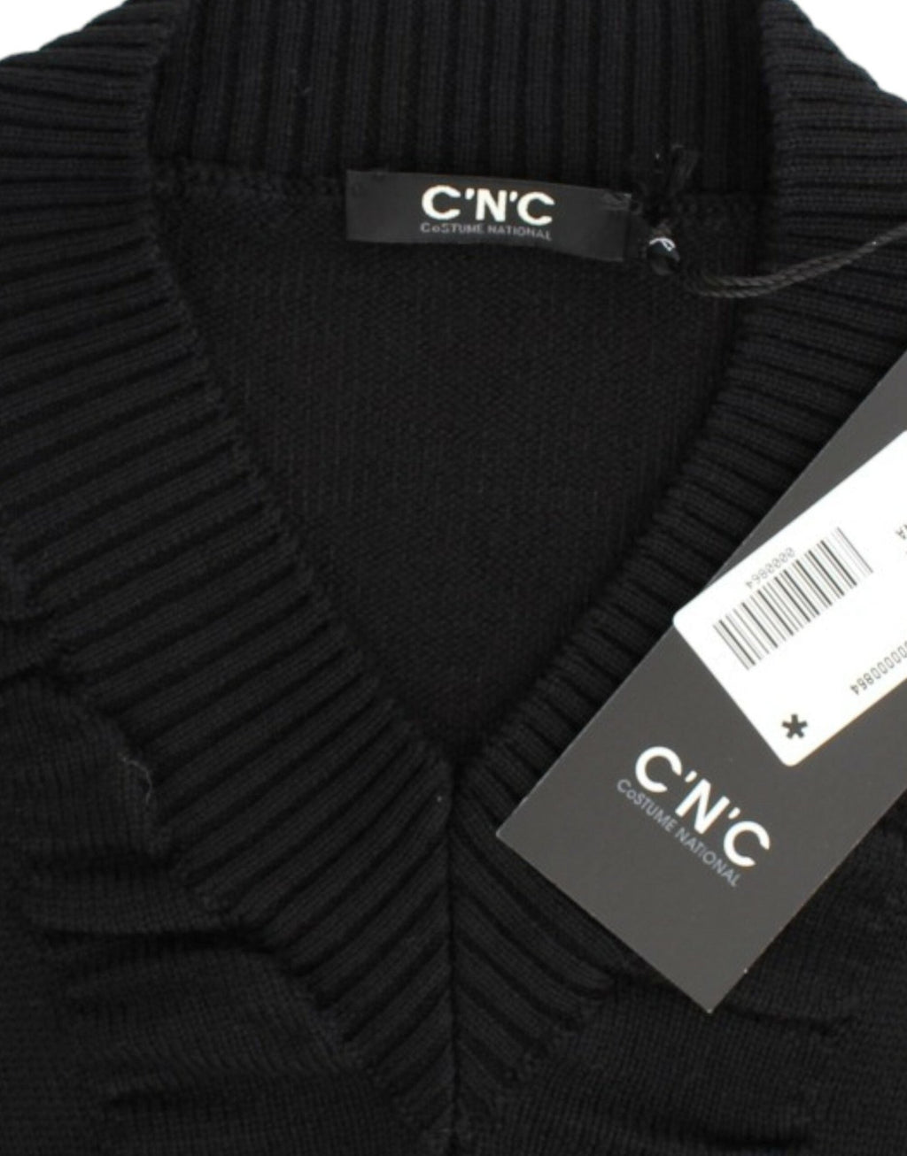 Black V-neck wool sweater - X excelência