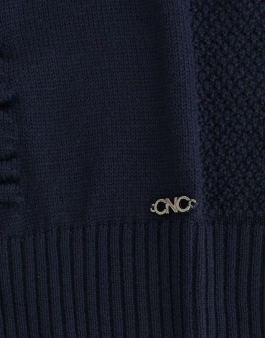 Dark blue V-neck wool sweater - X excelência