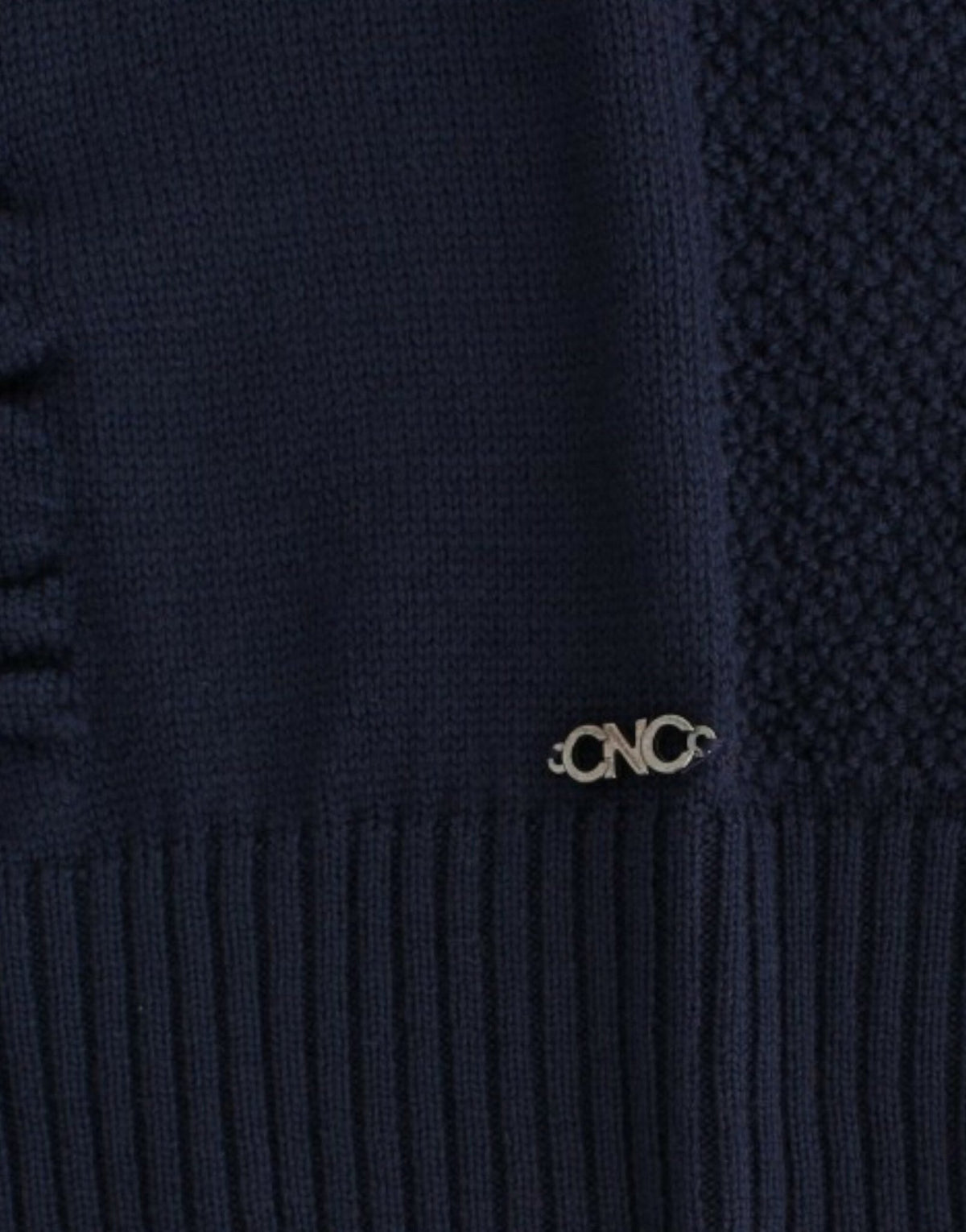 Dark blue V-neck wool sweater - X excelência