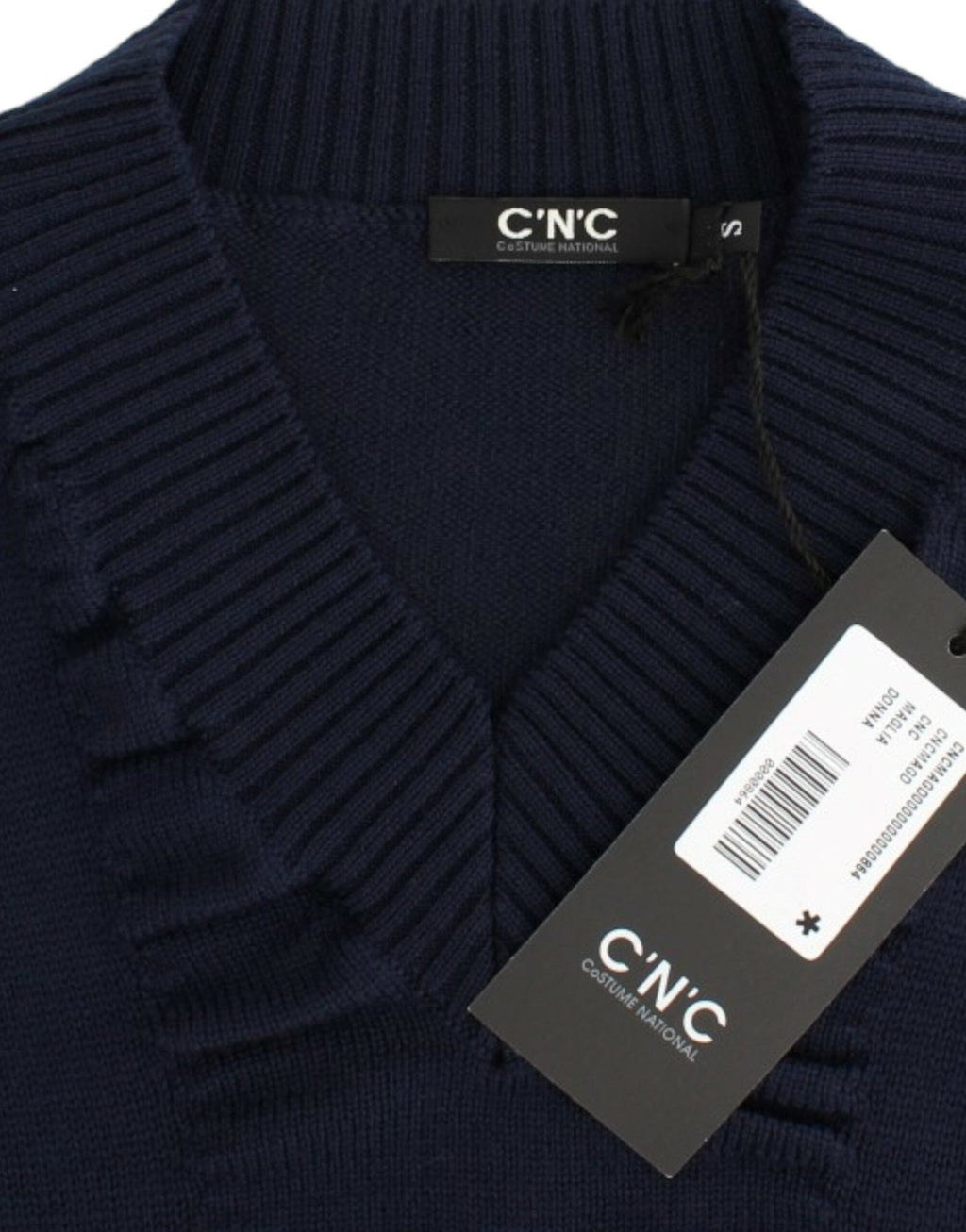 Dark blue V-neck wool sweater - X excelência
