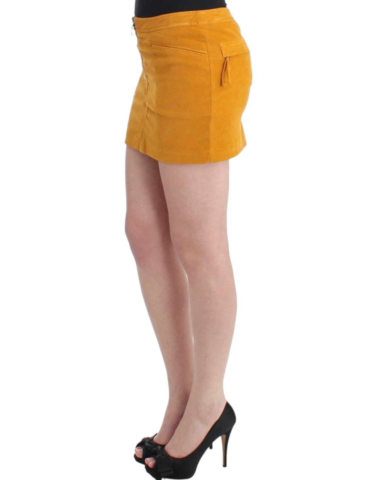Yellow corduroy mini skirt - X excelência
